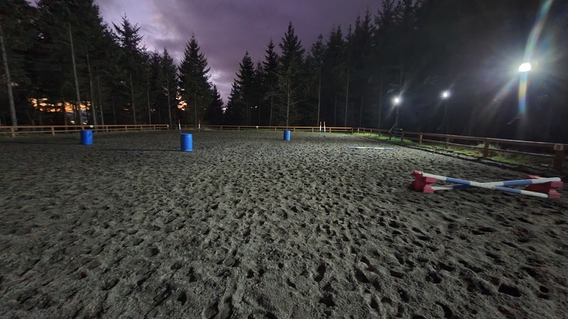 Arena lighting for night riding.