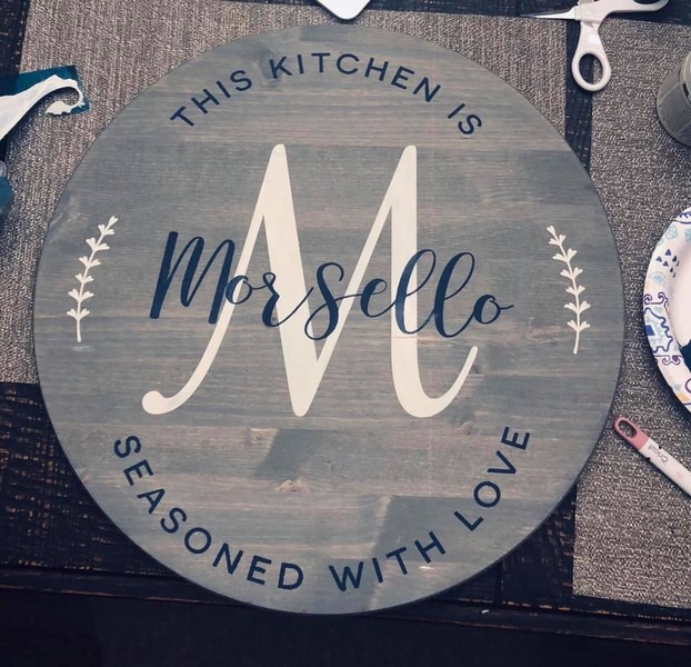 18 inch round, customizable monogram lazy susan