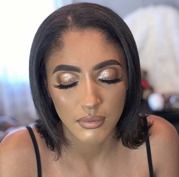 A beautiful bronzed half cut crease 