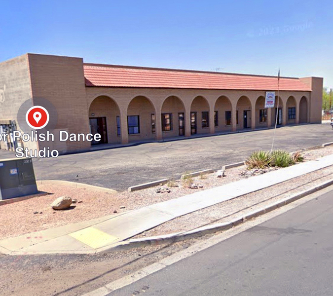 Our main parking lot and building. There are 4 units in the building, we are on the far left.