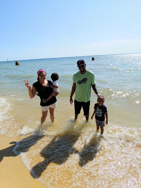 We dipped our feet into the Potomac River on our family trip to Piney Point, Maryland.  