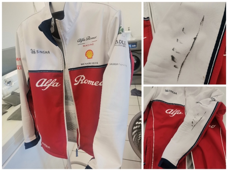 If the label reads, DO NOT BLEACH, DO NOT TUMBLE DRY, DO NOT IRON, DO NOT DRY CLEAN...  This irreplicable F1 Pit Crew jacket got a nasty motor oil stain on the sleave.  It took us a whole week to get that stain to lift.