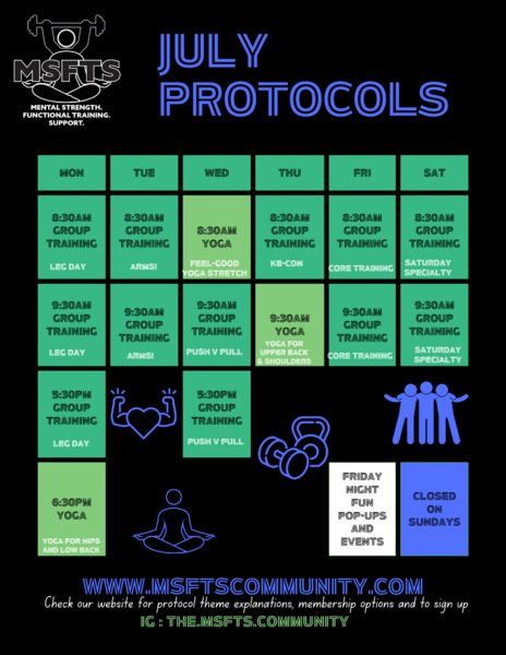 July schedule for MSFTS