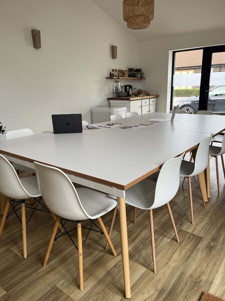 Workshop - room for 12 people to work. Sink and refreshment facilities.