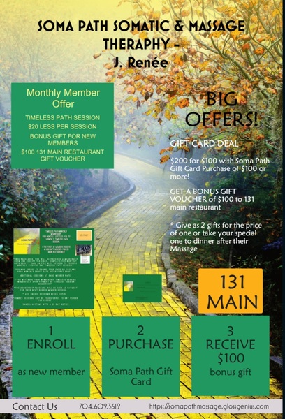 NEW MEMBER ENROLLMENT &/or GIFT CARD PURCHASE of 100.00 or more 
***Receive***
$100 GIFT VOUCHER 
(while supplies last)