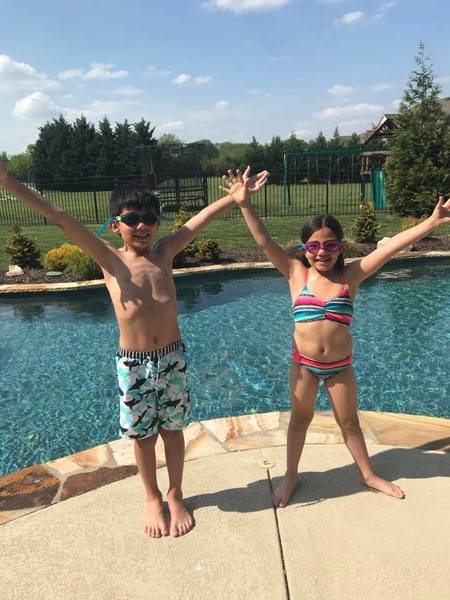 My sweet kiddos YEARS AGO on opening pool day!