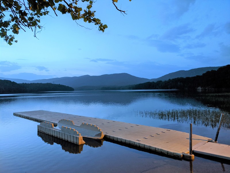 A low-profile dock is available at Carvins Cove for launching kayaks and skulls.