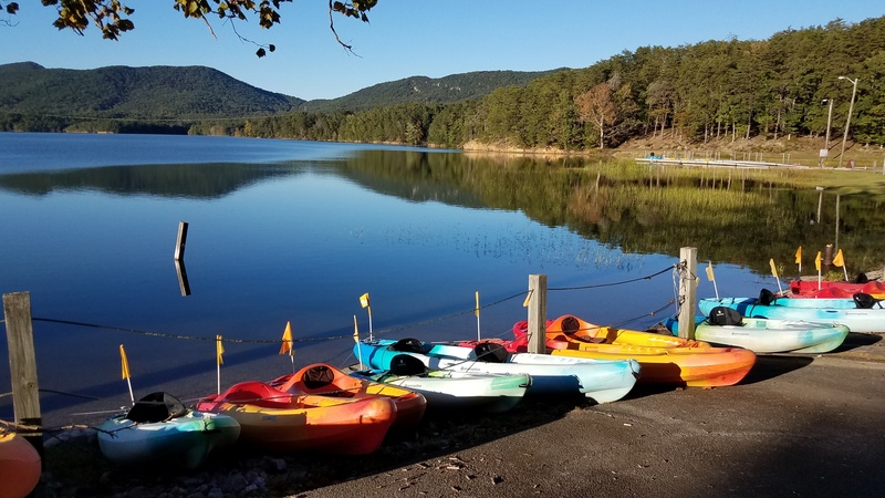 Weather permitting, kayaks are available for rent at the Carvins Cove Boat Landing April 1 - October 31.  Please see www.westernavawater.org/carvinscove for rental fees and current information.