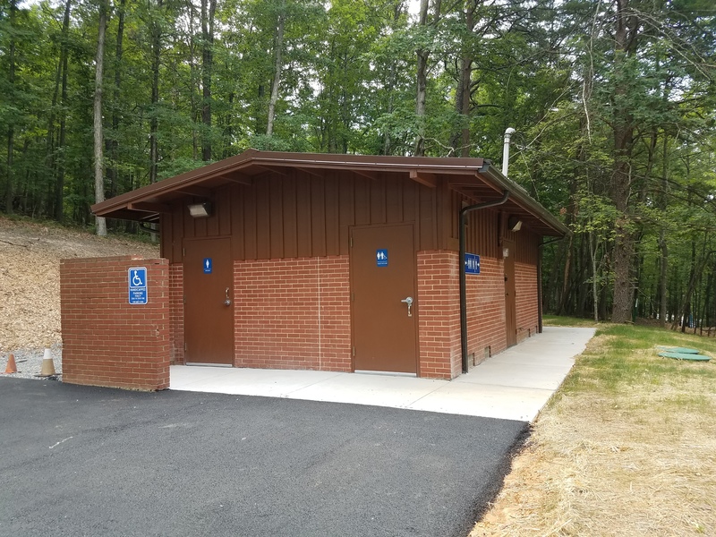An ADA accessible bathroom is available near the picnic shelter.